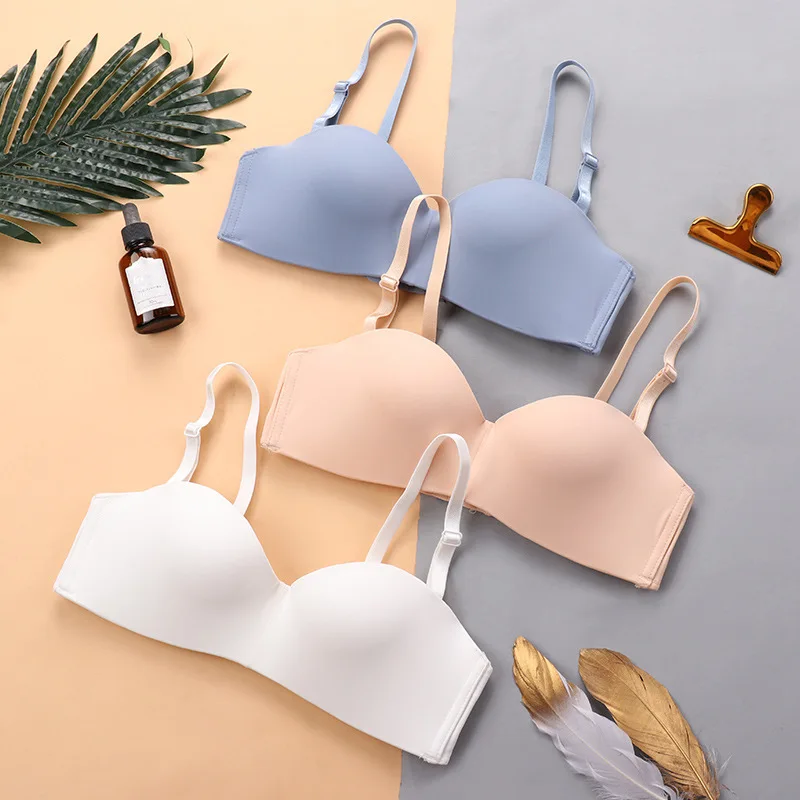 

Fashion Women Seamless Bra Sexy Wireless Push Up Thin Bralette Underwear Female Lingerie Removable Shoulder Strap Tube Top