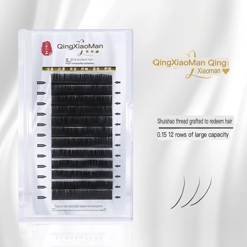 Flat C Curl Single Root Double Tip Cluster Baby Hair Ultra Soft Natural Dense Eyelash for Salon Use Curved Straight Hair Extensi