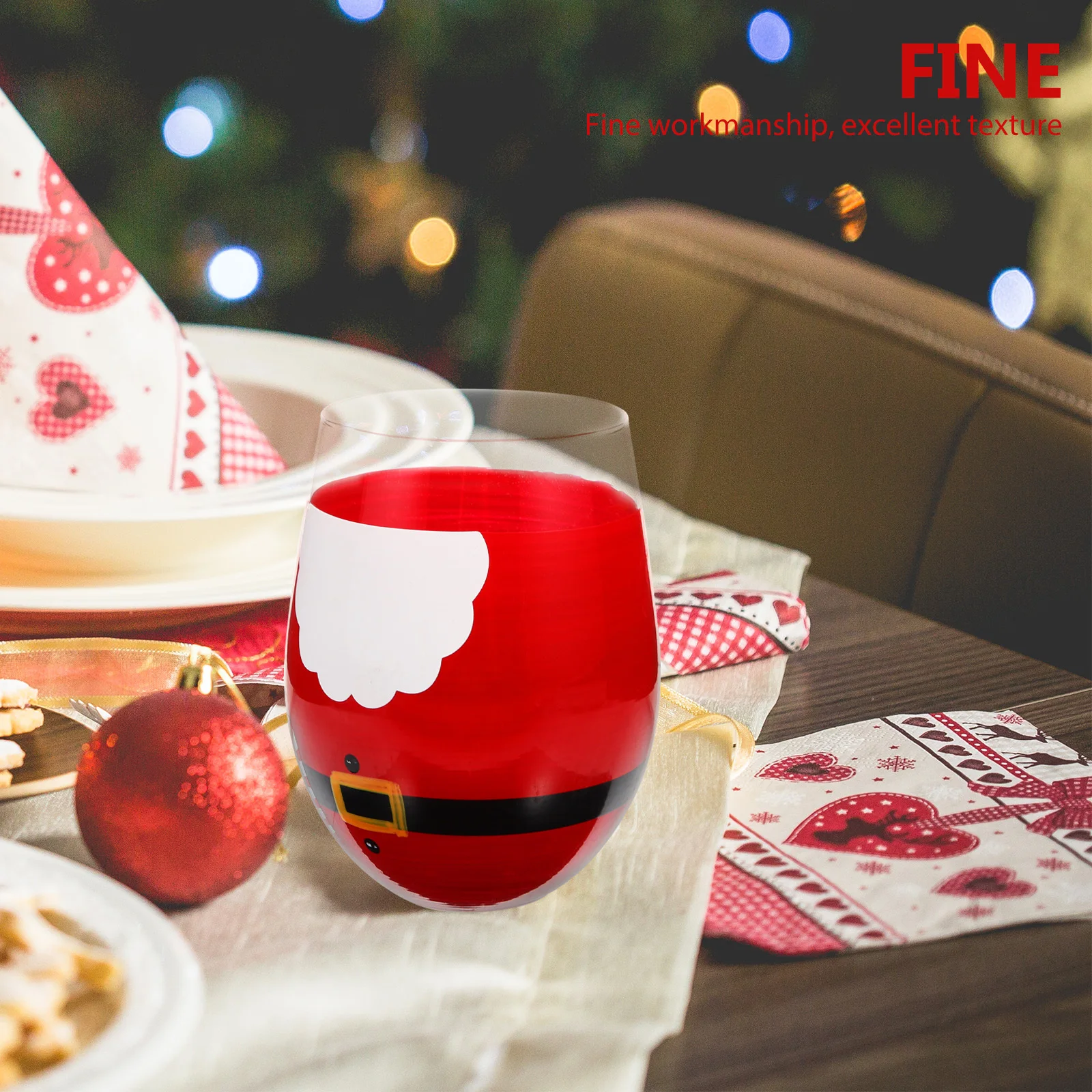 

Chubby Glass Mug Handmade Water Cup Christmas Cartoon Drinkware for Party Coffee Milk Juice Use Lovely Holiday Gift Idea