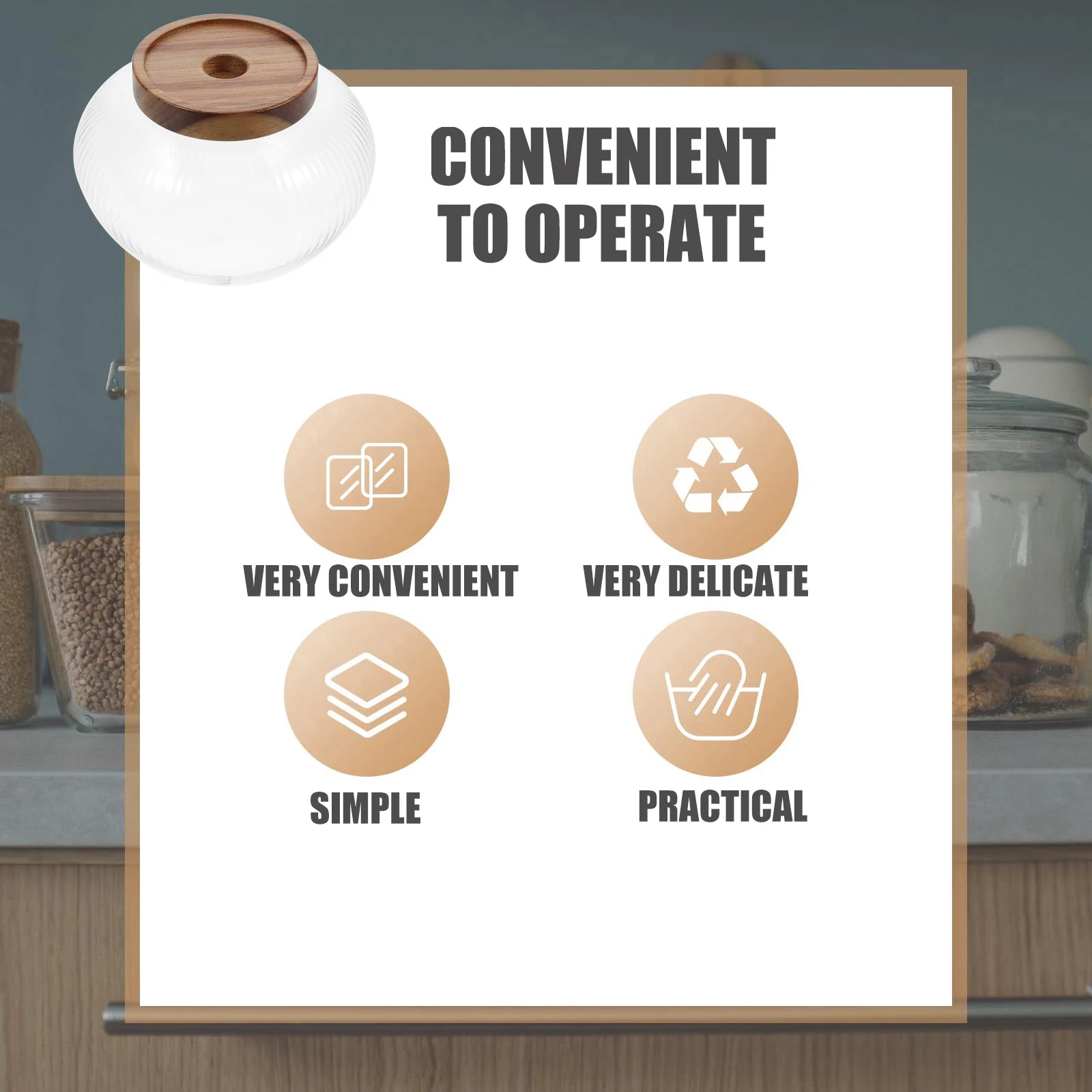 

Glass Tea Jar Borosilicate Sealed Storage Container For Tea Coffee Nuts Moisture Proof Dust Resistant Kitchen Organization