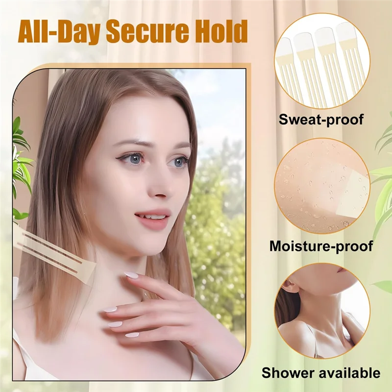 Levantamiento de cinta para el cuello, cintas para levantar la cara y el cuello reafirmante invisible, levantamiento instantáneo de la cinta para el cuello, cuellos de pavo