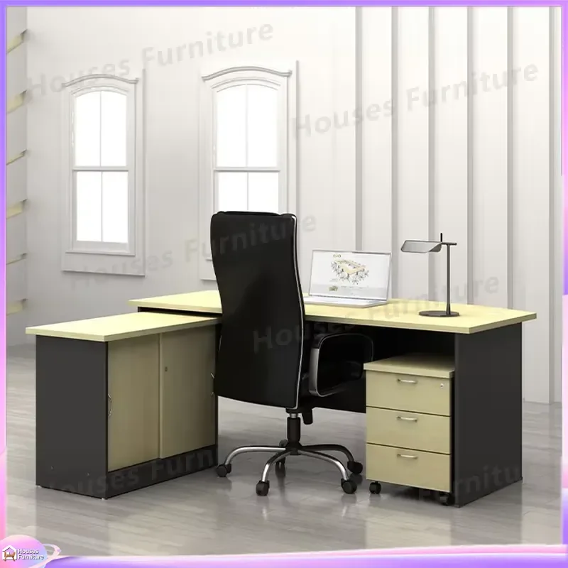 Modern Executive Office Desk 6ft Large Manager Computer Table Melamine Particle Board Business Workstation Study Writing Desk