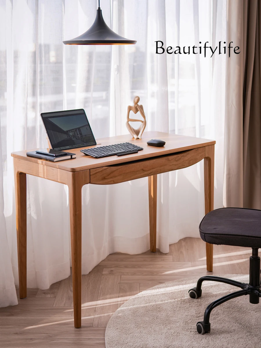 Simple Retro Book Table Cover Computer Desk Black Walnut Retro Bedroom Small Apartment Dressing Table