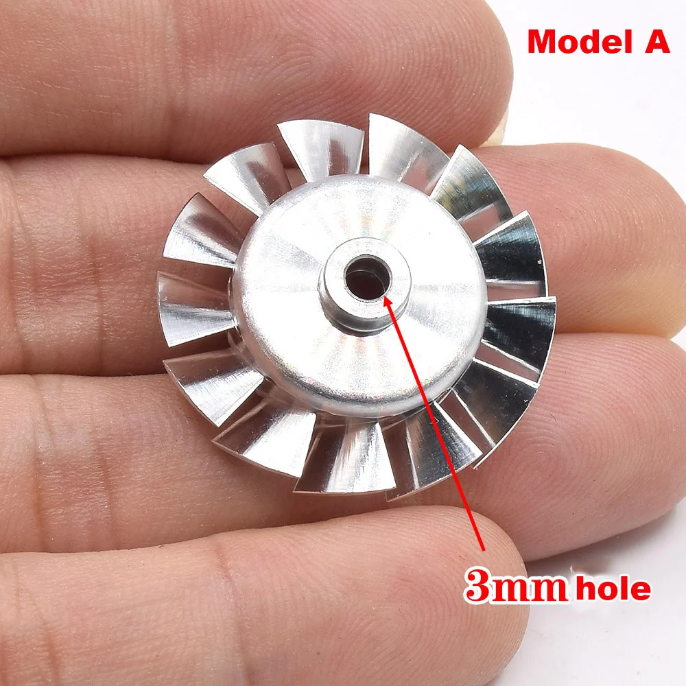 27mm / 38mm CNC high-precision Aluminum Impeller 3mm / 4mm Hole For High Speed 100000RPM Ducted Fan Blade impeller Hair Dryer