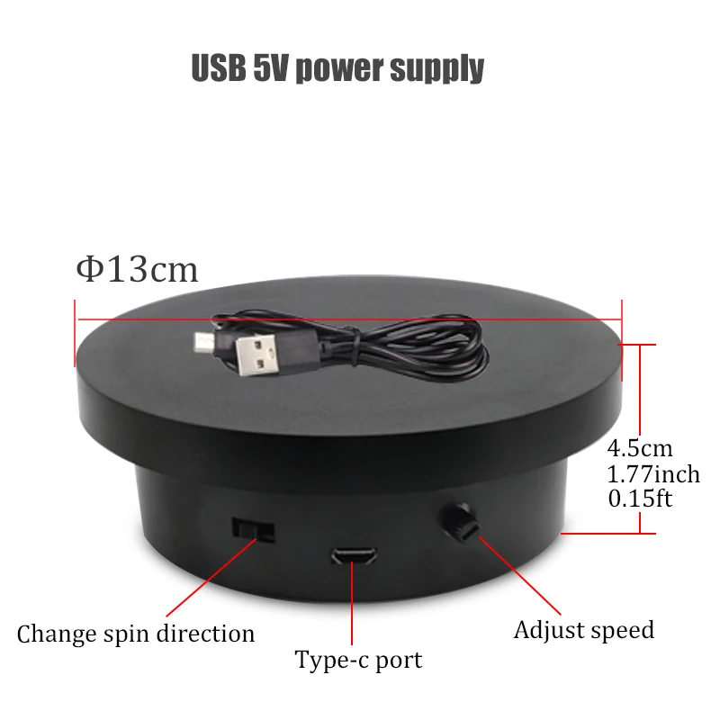 BFOLLOW 13cm/20cm Electric 360° Rotating Display Turntable 3