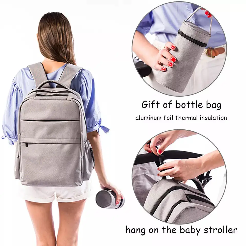 New Waterproof Fashion European and American Style Mommy Bag Diaper Bag Baby Backpack Maternity Bag Large Capacity Mummy Outdoor