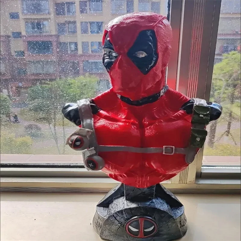 Anime Marvel The Avengers Deadpool Collectible Figure Peripherals Ornament Model Bust Resin Statue Kids Toy Xmas Special Gift