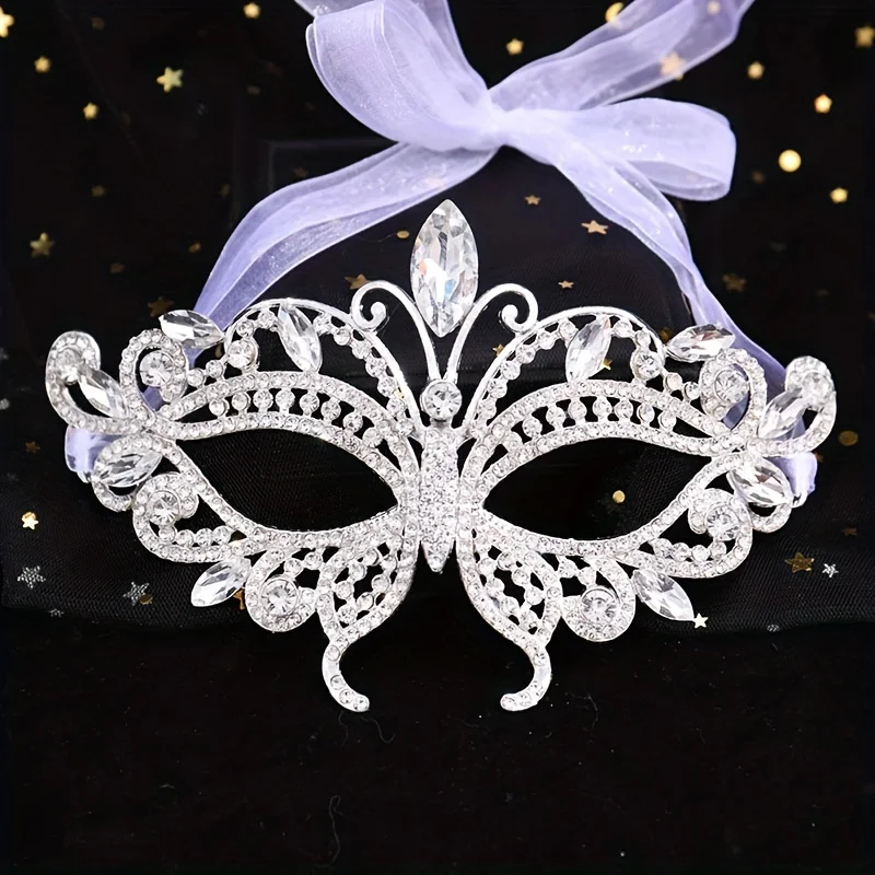 Fashion Luxury Rhinestone Masquerade Mask Eye Masks Venetian Costume Prom Party Half Face Mask Costume Props image 3