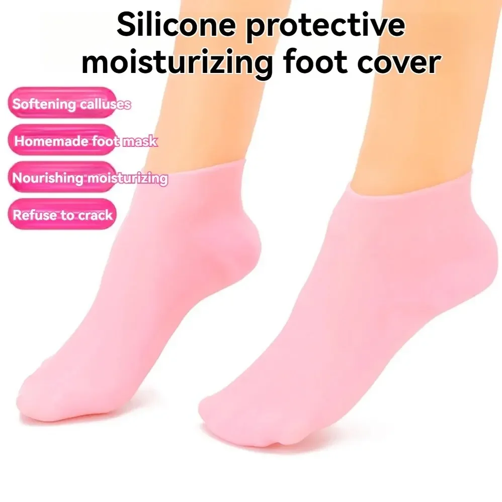 Ein Paar Silikonsocken spenden Feuchtigkeit und verhindern Risse und erweichen Schwielen und Hühneraugenfußmaske, Strandsocken, schützende Fußabdeckungen