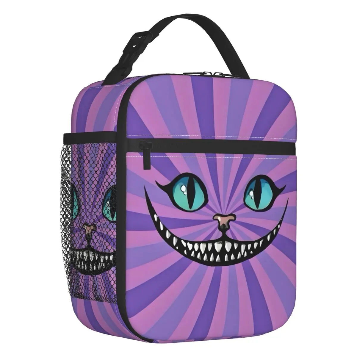 

Custom Smiling Cheshire Cat Lunch Bag Cooler Warm Animal Insulated Lunch Boxes for Kids School