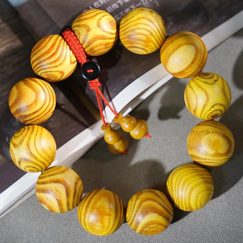 Amber Wood Core Extracted Peacock Eye Ghost Face Grain Collection Grade Unisex Hand Playable Buddhist Rosary