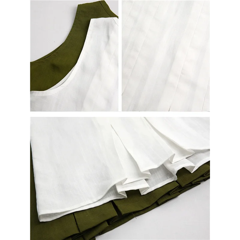 Women's Linen Sleeveless Tank Tops Summer Shirts Casual Blouses-A55G