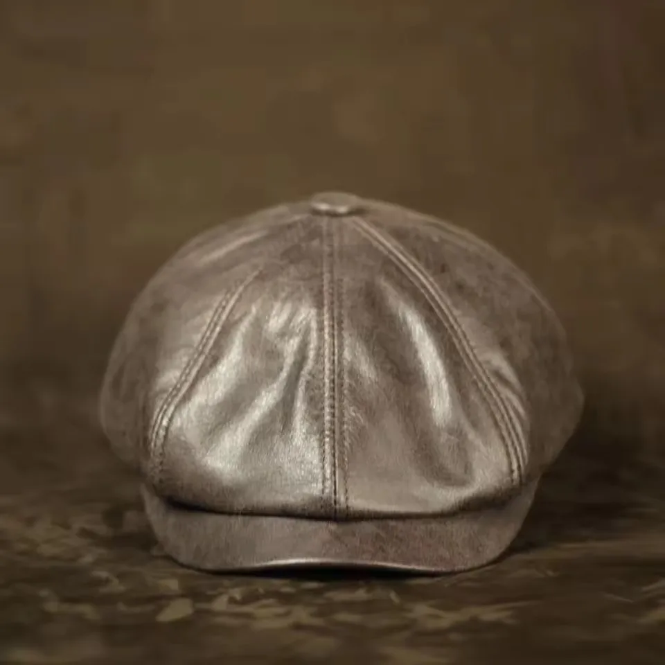 retro-spring-winter-genuine-leather-matte-sheepskin-beret-octagonal-warm-cap-winter-cotton-men's-boina-hat-with-padding-for-hunt