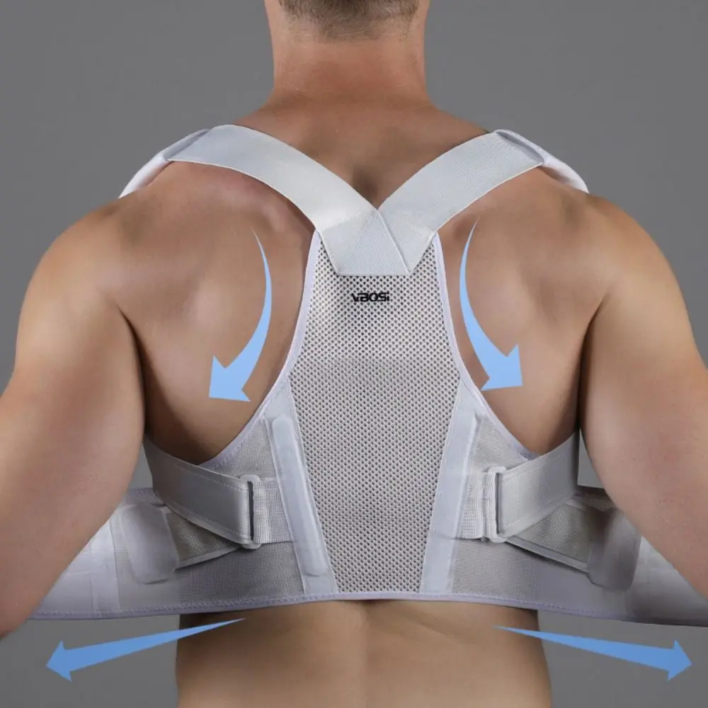 New Polyester Spandex Posture Corrector Black White Pink Adjustable Back Support Shoulder Brace Prevents Slouching Belt