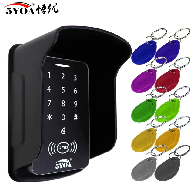 5YOA B10 RFID Access Control Keypad Card Reader Waterproof Cover 125KHz for Access Control System Intercom Door Lock Opener 5YOA B10 RFID Access Control Keypad Card Reader Waterproof Cover 125KHz for Access Control System Intercom Door Lock Opener