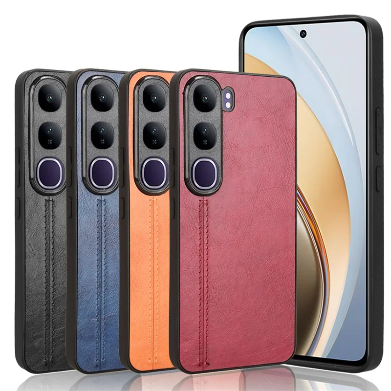 For Vivo V40 Lite 5G Indonesia Case Cover Suture Soft Edge PU Leather Hard Phone Cover For Vivo V40 Lite 4G Indonesia Case