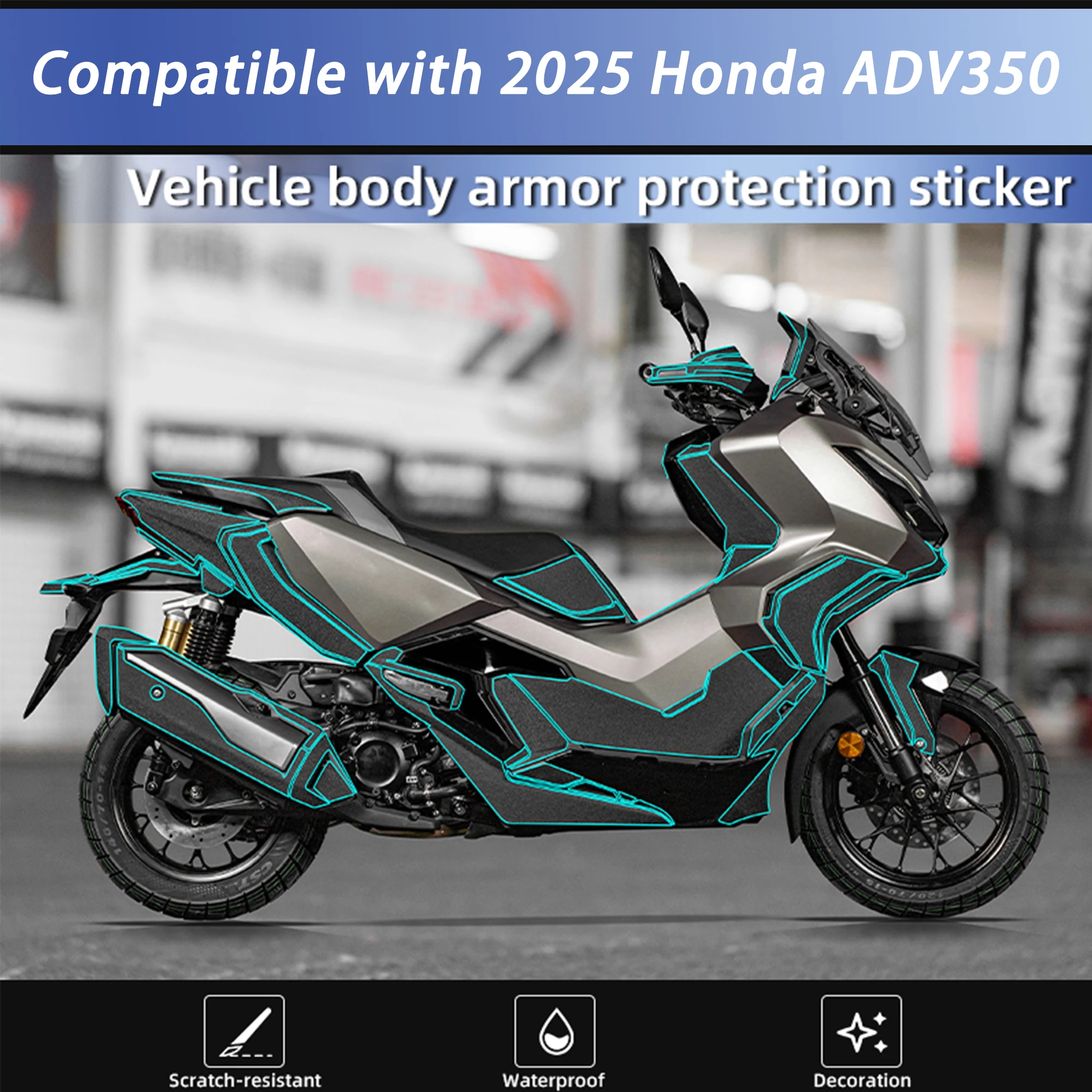 Compatible with 2025 Honda ADV350 Motorcycle Armor Sticker Fuel Tank Decal Anti-Scratch Waterproof Modification Accessories