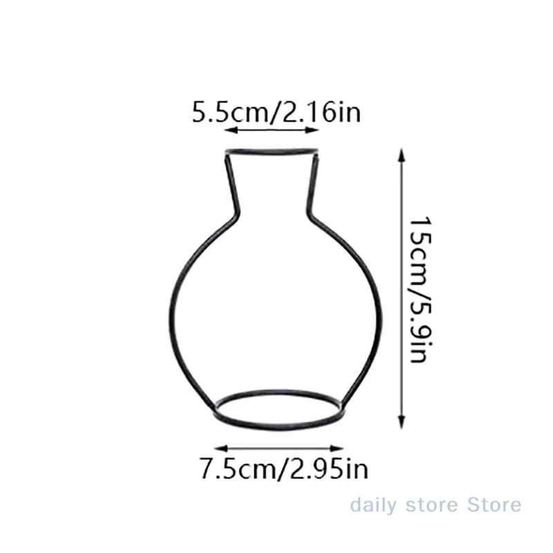 1szt Retro Iron Line Table Vase Pot Ornament Metalowy uchwyt na rośliny Nordic Styles Flower Home Decorations
