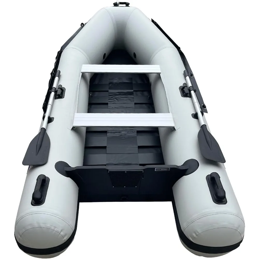 

11 ft Inflatable Dinghy Boats with Ligheweight Floor 4 Person Portable Boat Raft, Inflatable Touring Kayak for Adults,