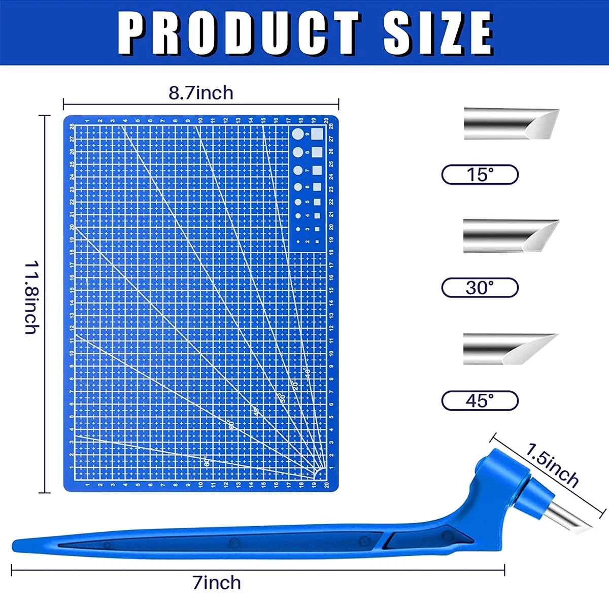 Kit di utensili da taglio artigianali Utensili da taglio per taglio giroscopico rotante a 360 gradi con penna da taglio Tappetino da taglio con lame