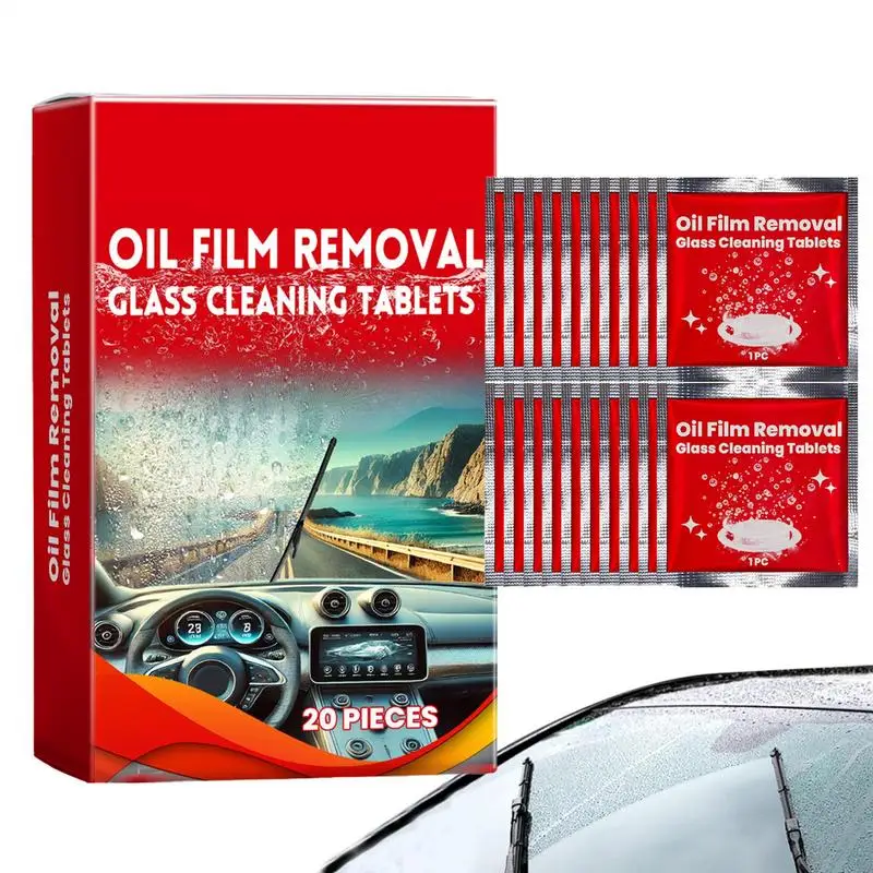 Wiper Fluid Tablets Oil Film Cleaner Glass Wiper Windshield Washer Safe Window Glass Cleaner Effervescent Wiper Tablet For