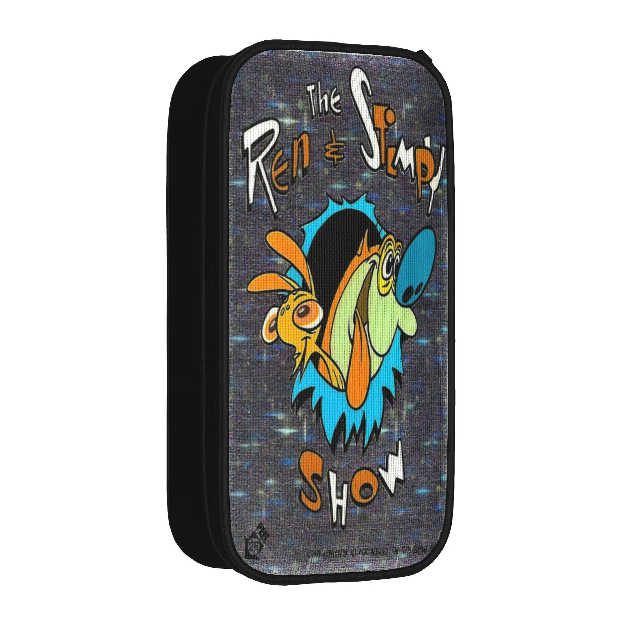 Duo Rucksack Ren & Stimpy  Pen Box Double Layer Large Capacity  School Supplies  Pencil Case Stationery Amazing Gift