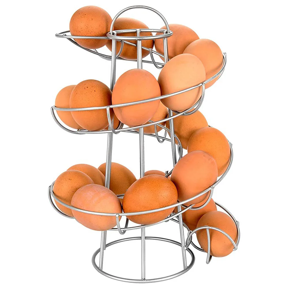 Eierspirale Dispenser Rack Ei-opslag Organisator Houder Multifunctioneel Staal Winkel Zwart Display Ijzer Kunst voor keuken
