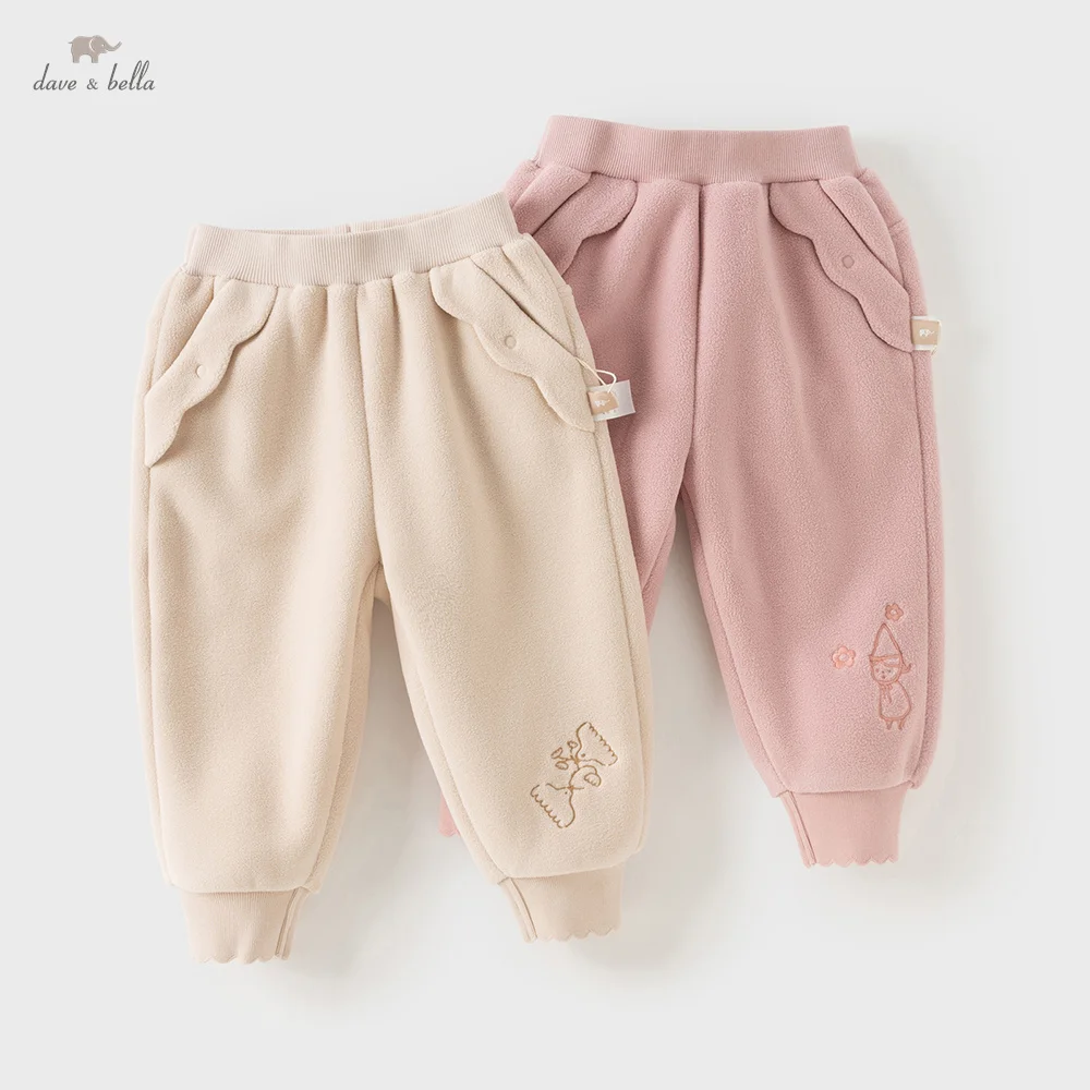 

Dave Bella Children's Pants Autumn Winter Girls Warmth Thickened Trousers Kids' Cute Fashion Pants Children's Clothing DB4254199