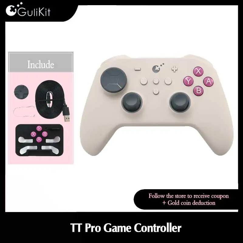 TMR 조이스틱이 포함된 GuliKit TT Pro 게임 컨트롤러, Nintendo Switch 1/2 PC Android iOS용 하이퍼링크 2 어댑터가 포함된 게임패드
