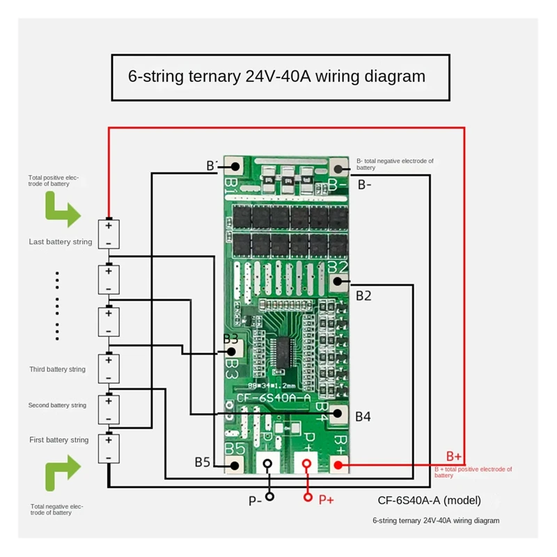 لوحة حماية بطارية ليثيوم أيون ، PCB مع توازن BMS ، إضاءة شمسية للدراجة الكهربائية والسكوتر ، 6S ، 24V ، 20A ،