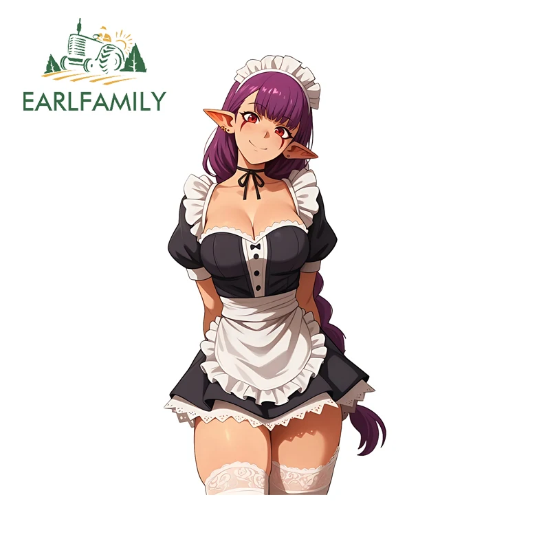 EARLFAMILY Maid Solo Esil Radiru Seductive Car Stickers Anime Beauty Laptop Trunk Decals Cool Fashionable Vinyl Car Wrap