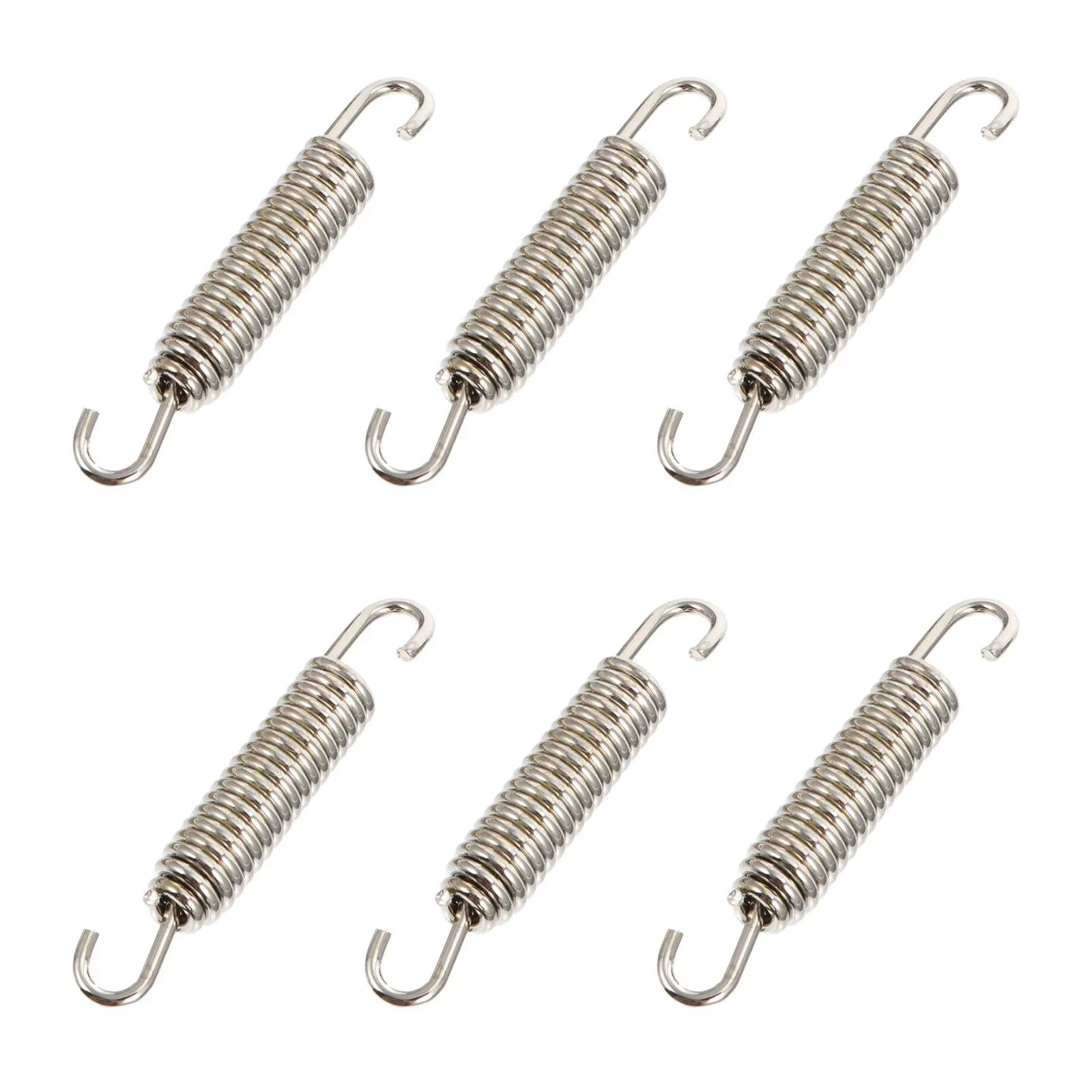 6Pcs Heavy-Duty Motorcycle Exhaust Springs Tension Swivel Mounting System for Secure Header Connection Vibration-Resistant
