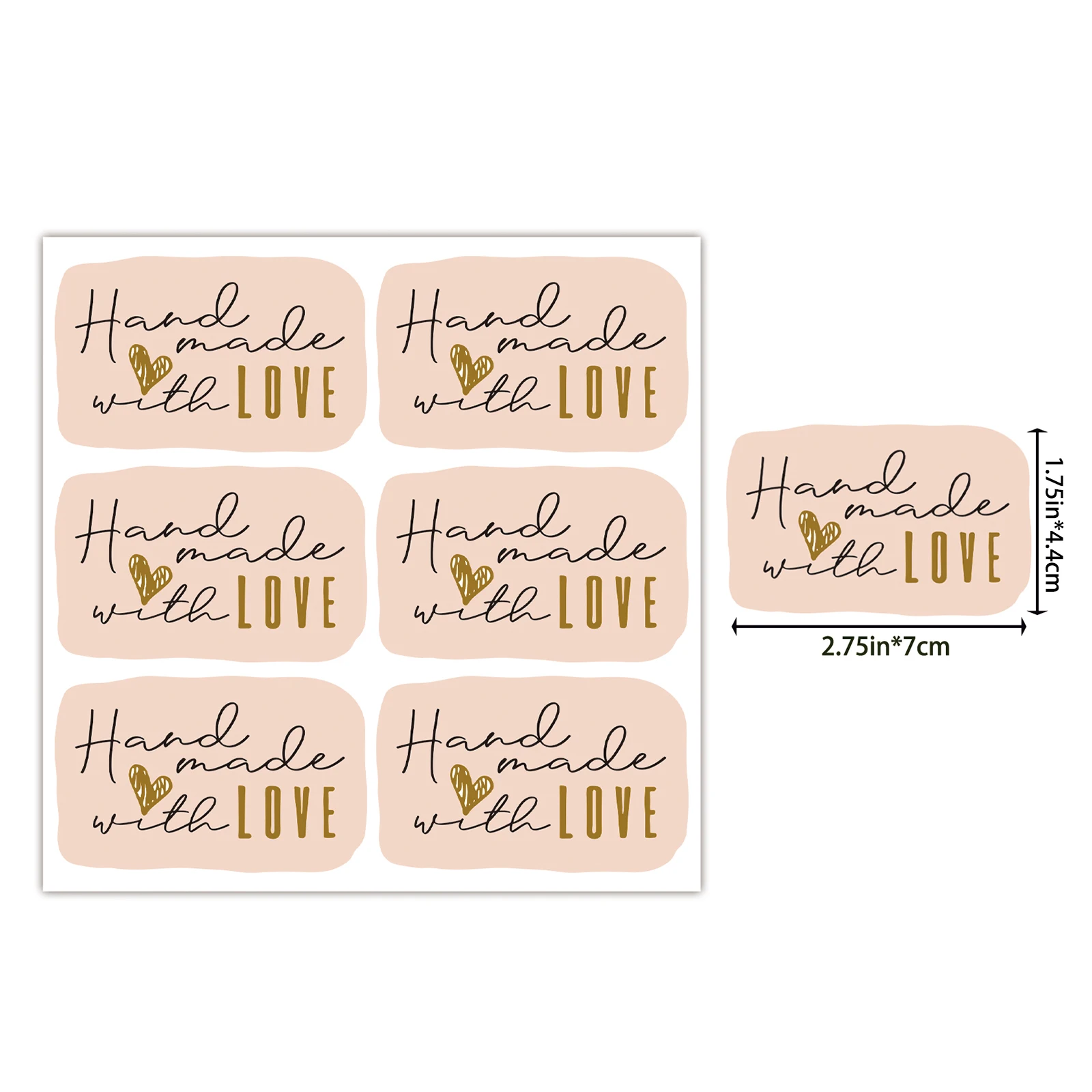 10Pcs 1.75In*2.75In Pink Irregular-Shaped Handmade Stickers, Thank You Labels, Envelope Stickers, and Small Gift Stickers, Commercial Handmade Decorative Stickers - view 2