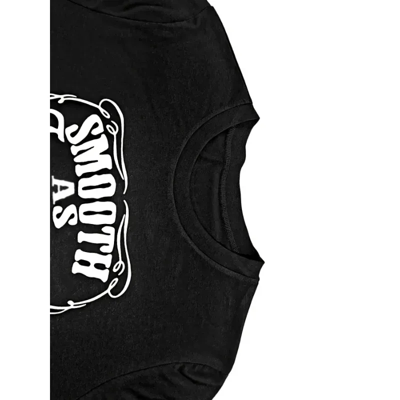 Nueva camiseta de talla grande a la moda con estampado de letras y cuello redondo de manga corta para mujer, camiseta informal versátil para mujer