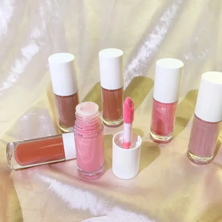 Nude Lip Gloss Private Label Long Lasting Vegan Liquid Lipstick Lipgloss Makeup Custom Logo Bulk  Lip Plumper Gloss Wholesale