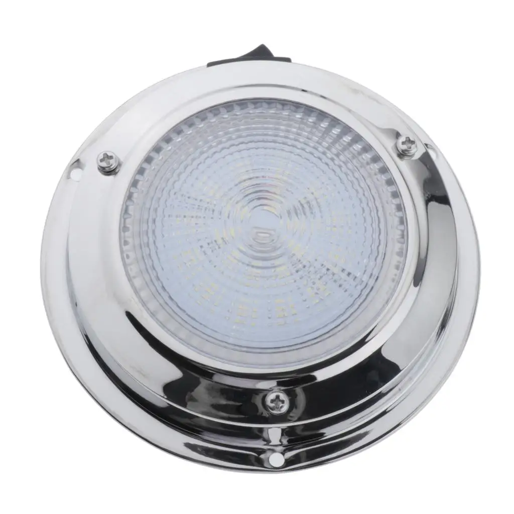 LED Interior Dome Ceiling Light Waterproof Stainless Steel High Transmittance for Boat Caravan RV