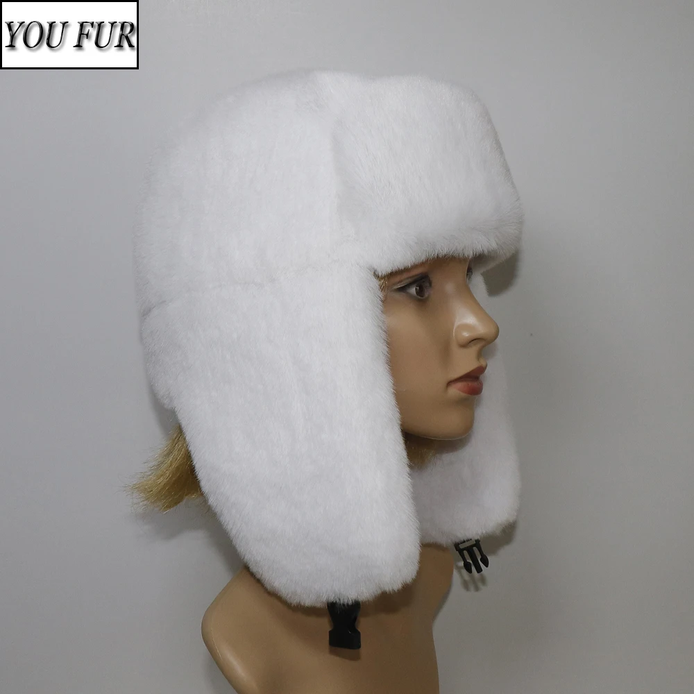 

Women Winter Cycling Ski Hat Warm Earmuffs Thicken Plush Ear-Flattered Hat Lady Quality Faux Rabbit Fur Cap Soft Windproof Hats