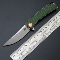 Sitivien ST1 Folding Knife D2 Steel Blade Micarta Handle Pocket Knife EDC Tool Knives for Outdoor Working Camping Fishing