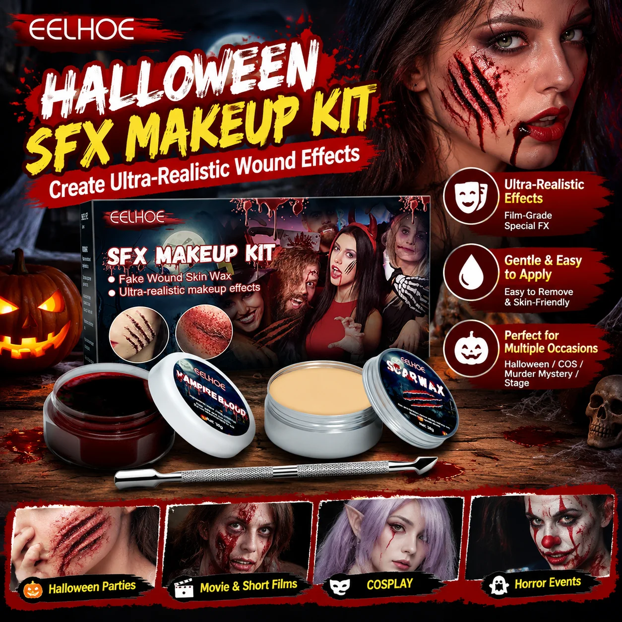 Kit de maquillaje de efectos e - Body Paint Sfx reseña y precio
