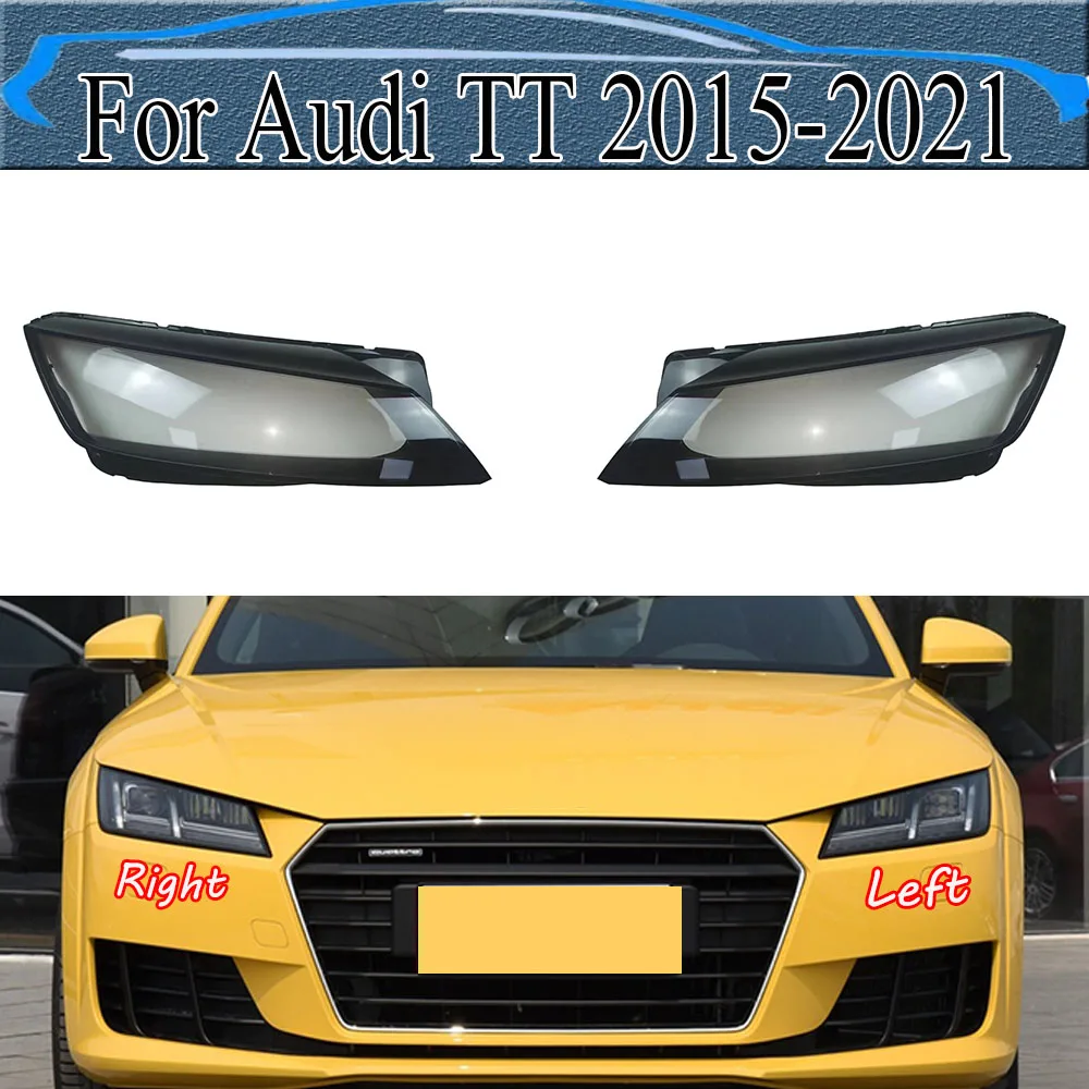 

For Audi TT 2015-2021 Lamp Shade Front Headlamp Cover Transparent Lampshade Headlight Shell Masks Plexiglass