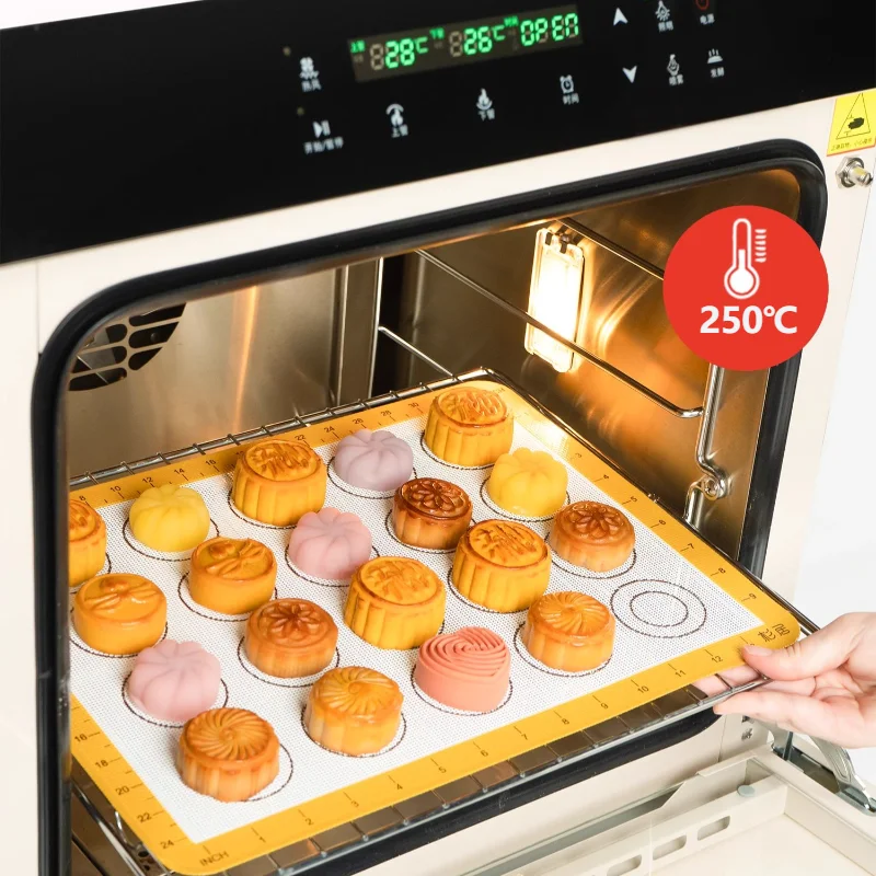 

Zackoo Breathable Silicone Macaron Baking Mat Yellow Food Grade Bread Puff Cookie Pastry Making Oven Sheet Liner Baking Tools