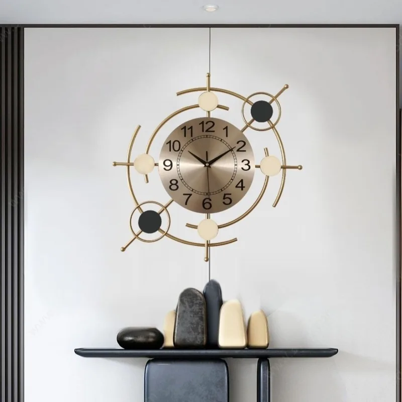 High-value wall clock hanging watch round clock large wall watch fashionable and beautiful atmosphere bedroo