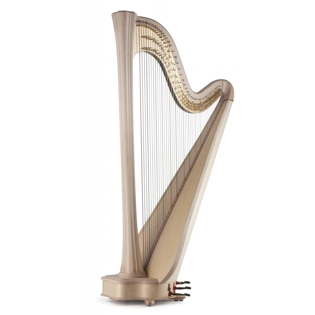Advanced 47 Strings Pedal Harp Grade Spruce Soundbox Extended Natural Mahogany Ebony Bow Strings With Cover KIT