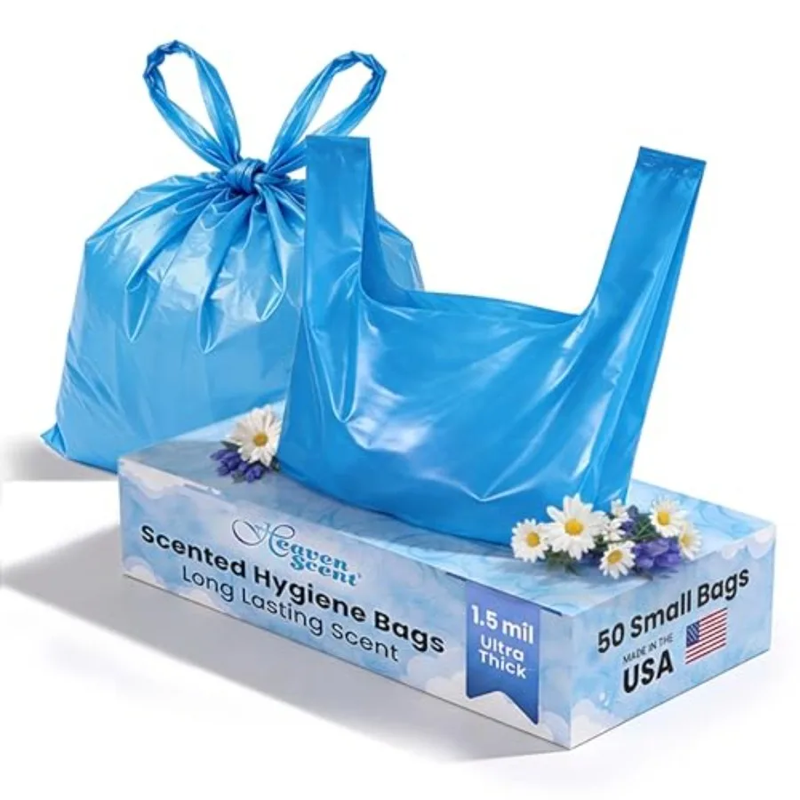

Hygiene Bags 1.5MIL ULTRA-THICK Discreet Waste Disposal MADE IN THE USA Mild Baby Powder Scented Trash Bags for Adult Briefs an