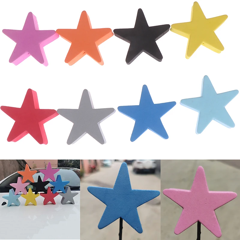 1Pc Colorful five-pointed star car antenna pen topper aerial EVA ball decor