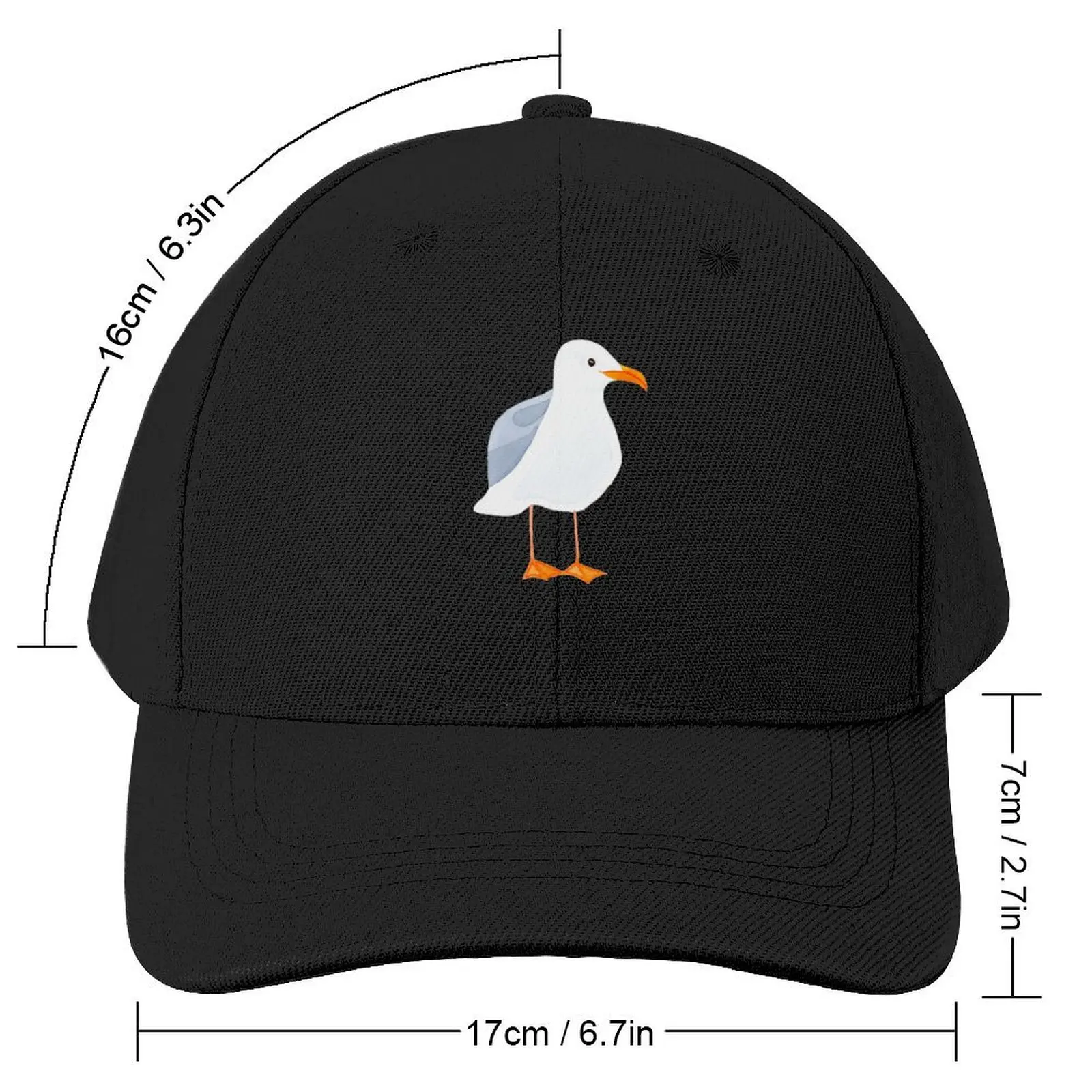 SEAGULL WATERCOLOR - Cute Sea Bird Design Baseball Cap Hat Luxury Brand Icon Women Caps Men's