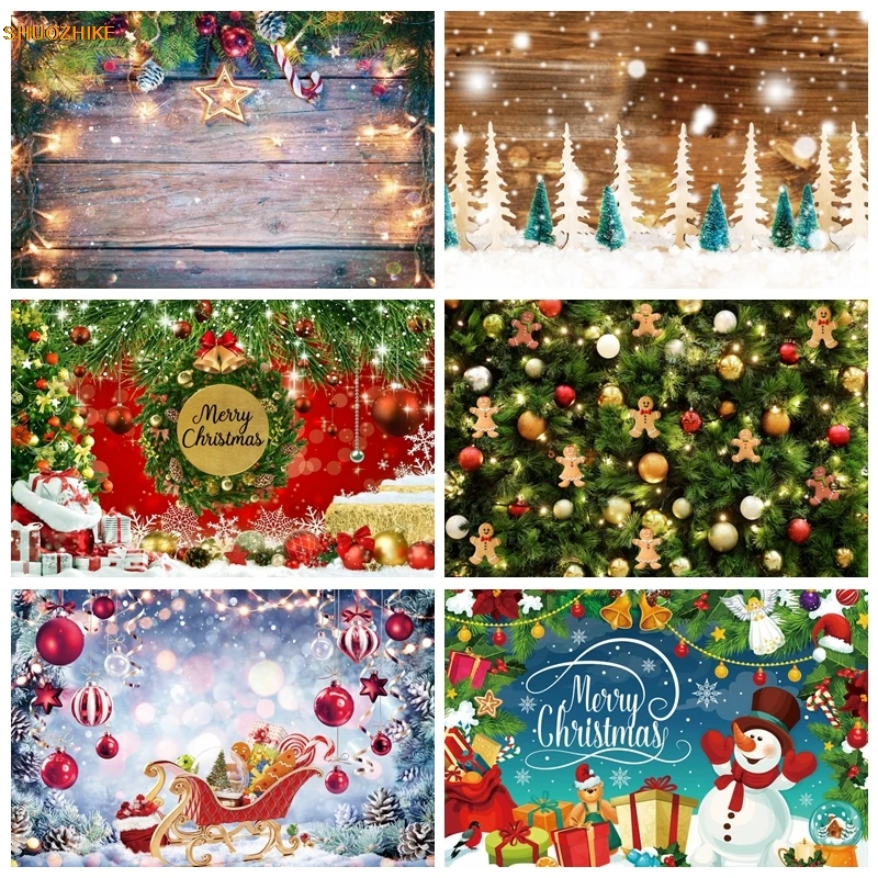 

Christmas Theme Photography Background Winter Snow Scenery Children Portrait Backdrops Family Holiday New Year Photo Studio Prop