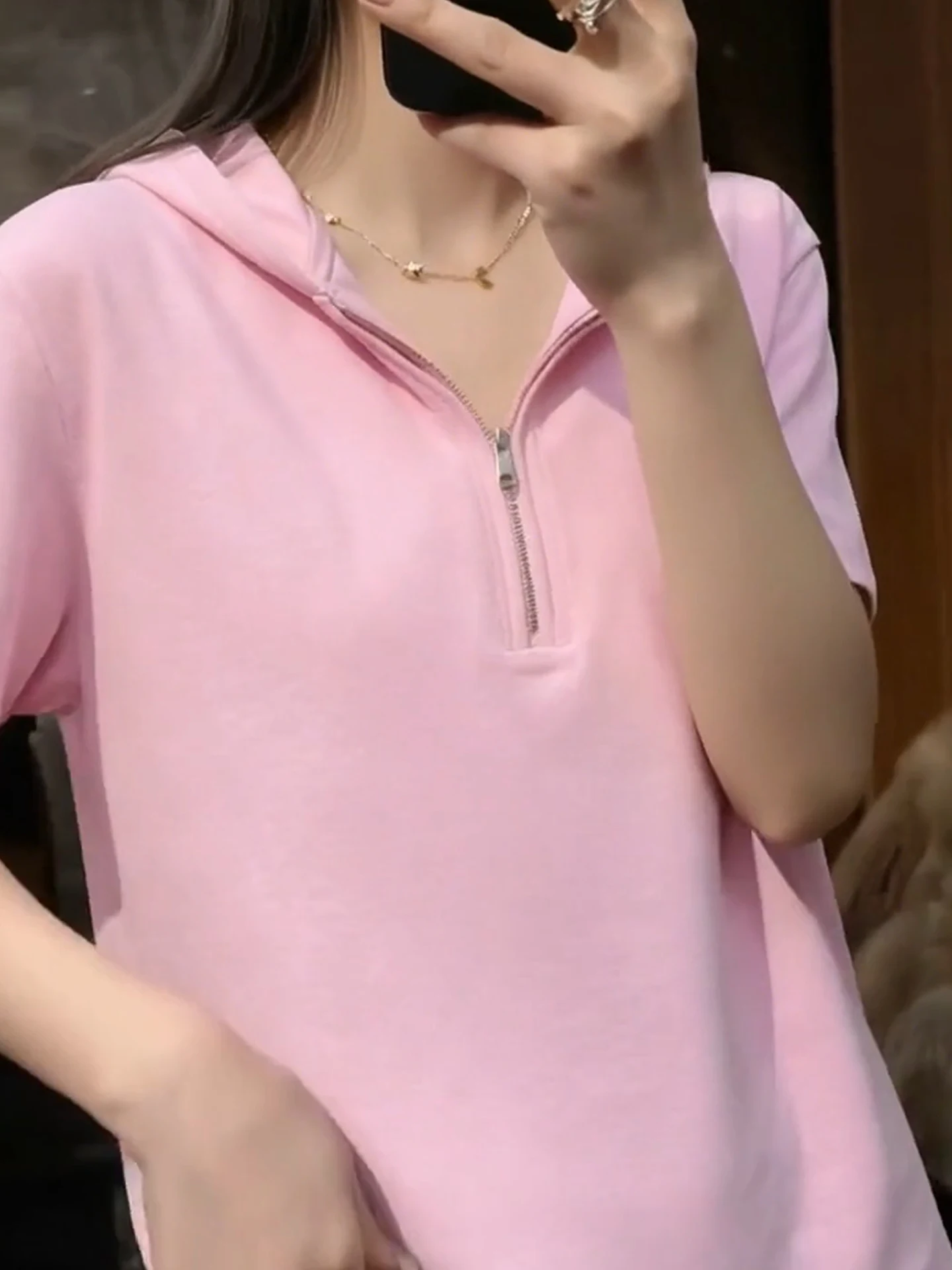 Laid-back Loose  Color Anti-aging Short Sleeve T-shirt 2026 Summer Korean Style Commute Versatile Design Hat T-shirt