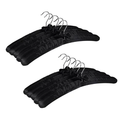 17 Inch Large Satin Padded Hangers,Silk Hangers For Wedding Dress Clothes,Coats,Suits,Blouse (Black,10 Pack)