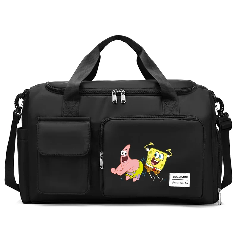 

SpongeBob SquarePants Carry Luggage Travel Bags Gym Weekend Duffle Bag with Shoe Compartment Sport Fitness Hand Case Xmas Gifts